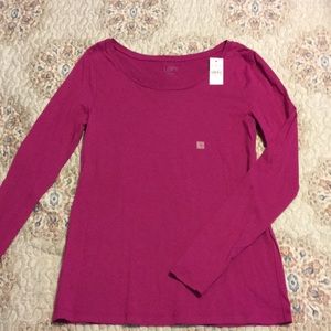 Ann Taylor Loft Fuscia long sleeve t-shirt size s